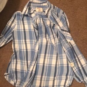 Blue flannel long sleeve shirt